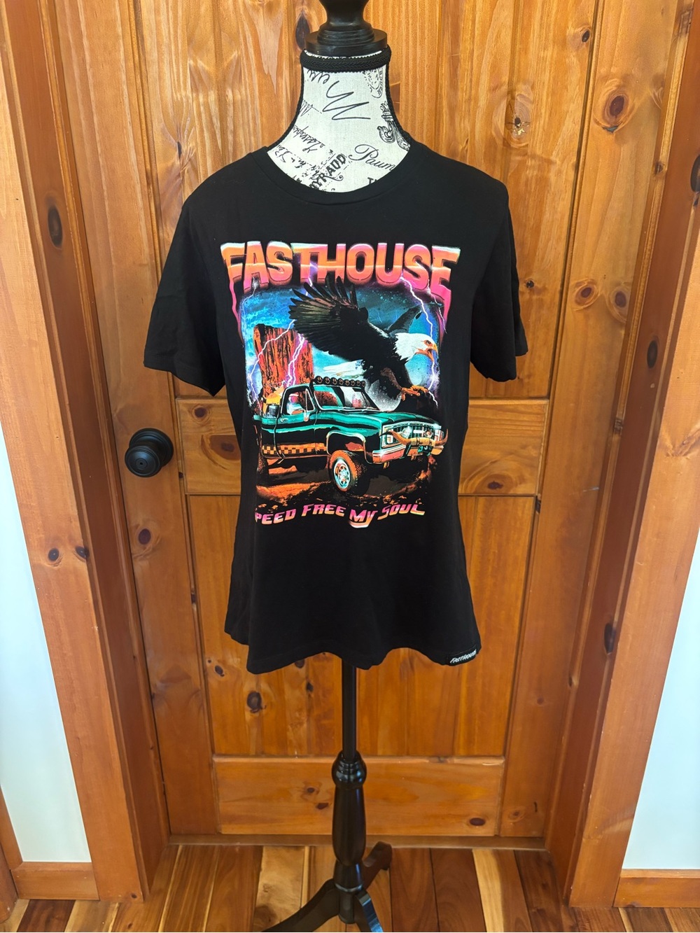 Fasthouse Black Graphic Tee with Eagle & Truck